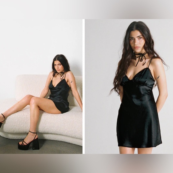 Black Silky Dress - Picture 1 of 4